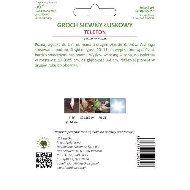 Groch siewny łuskowy Telefon  50 g - obrazek 2