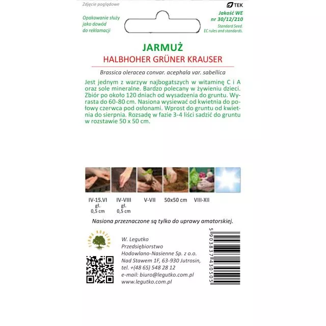 Jarmuż zielony Halbhocher Gruner Krauser