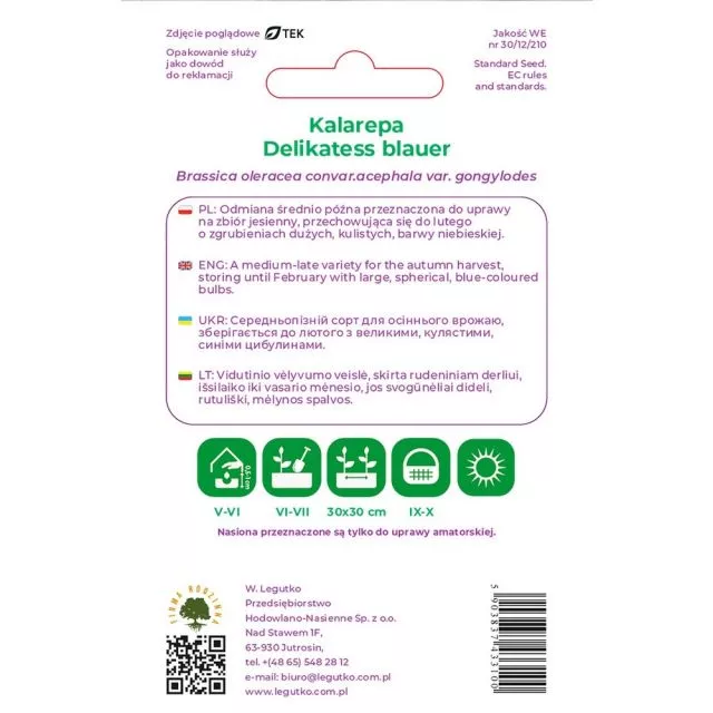 Kalarepa Delikatess Blauer   2 g - obrazek 2