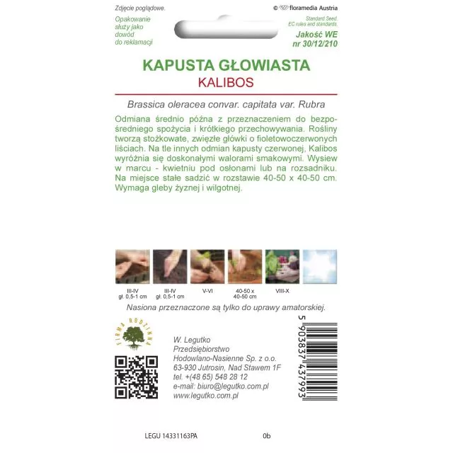 Kapusta Głowiasta Kalibos  0,5 g - obrazek 2