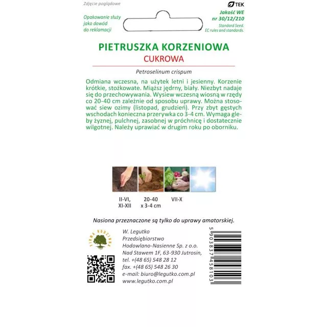 Pietruszka korzeniowa Cukrowa
