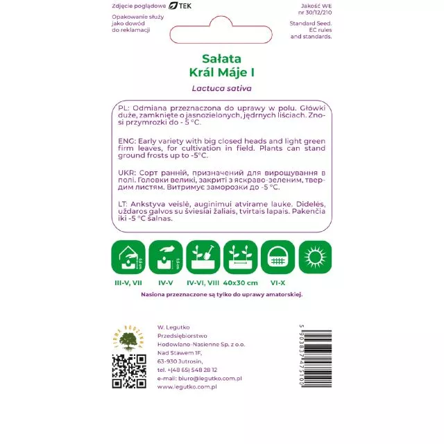 Sałata Král Máje I 1g - obrazek 2
